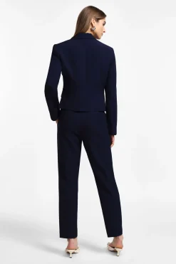 Pantaloni a sigaretta con righe a contrasto