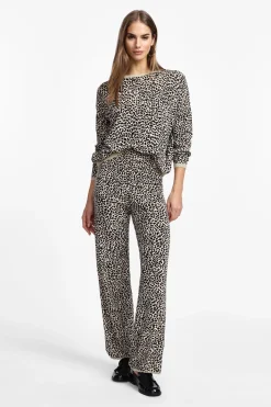 Pantaloni a zampa stampa animalier