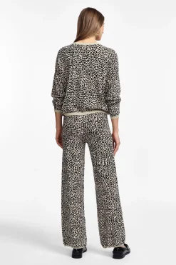 Pantaloni a zampa stampa animalier