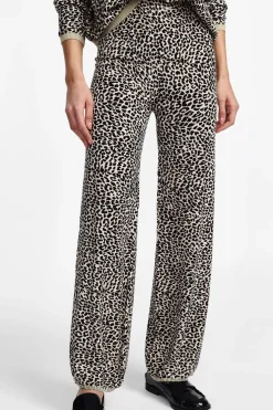 Pantaloni a zampa stampa animalier