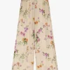 Pantaloni ampi con stampa floreale