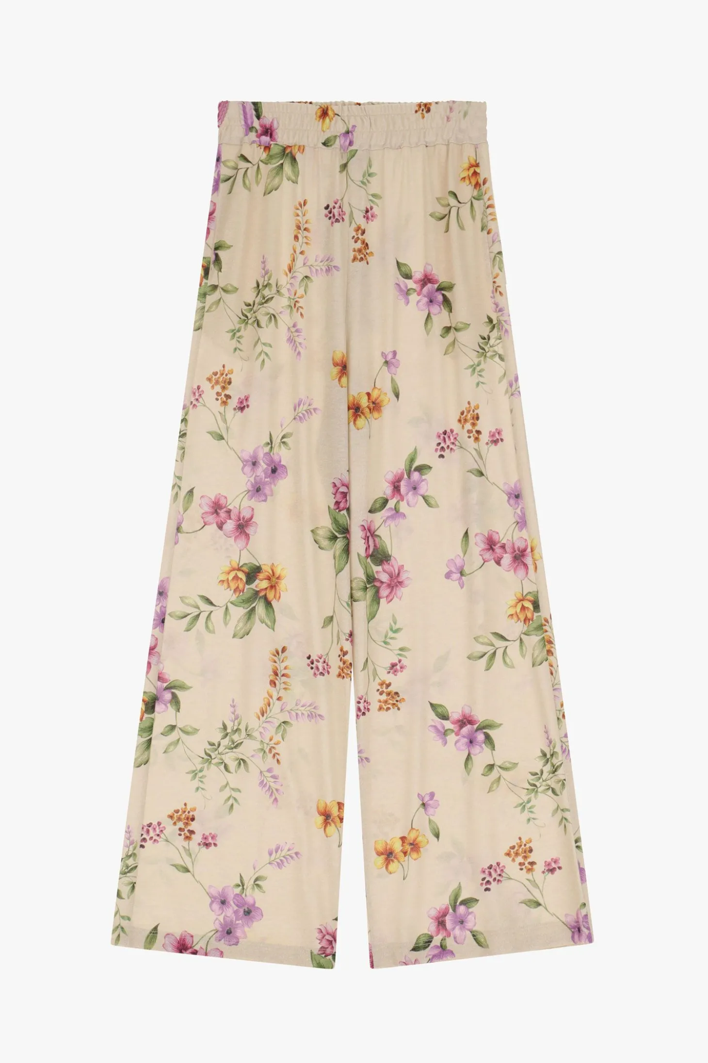 Pantaloni ampi con stampa floreale