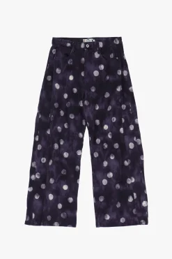 Pantaloni ampi con stampa pois