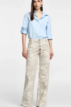 Pantaloni ampi con stampa floreale