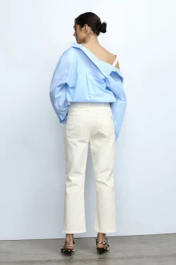 Pantaloni baggy con tasche e bottoni a vista