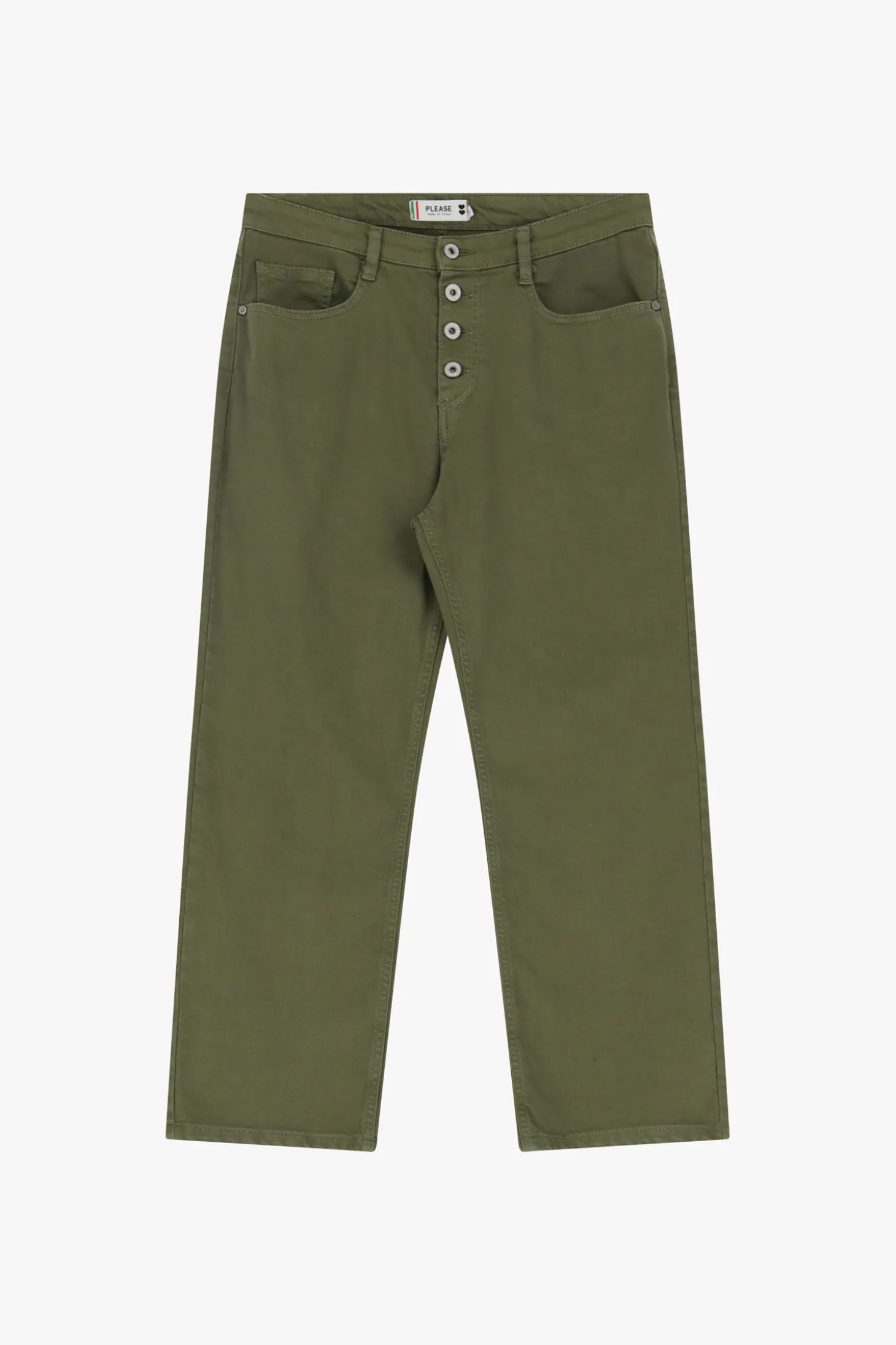 Pantaloni baggy con tasche e bottoni a vista