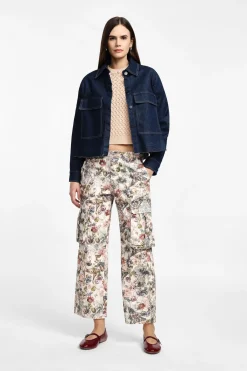 Pantaloni cargo stampa floreale