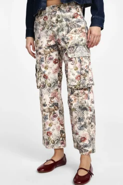 Pantaloni cargo stampa floreale