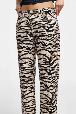 Pantaloni chinos con stampa animalier zebra