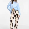 Pantaloni dritti stampa animalier