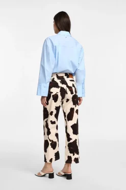 Pantaloni dritti stampa animalier
