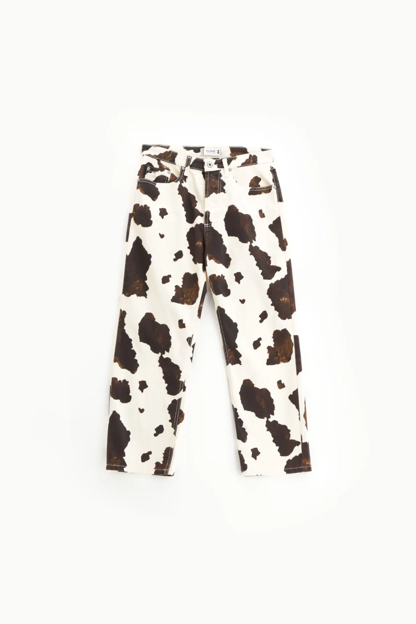 Pantaloni dritti stampa animalier