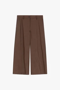 Pantaloni in similpelle a gamba larga dritta