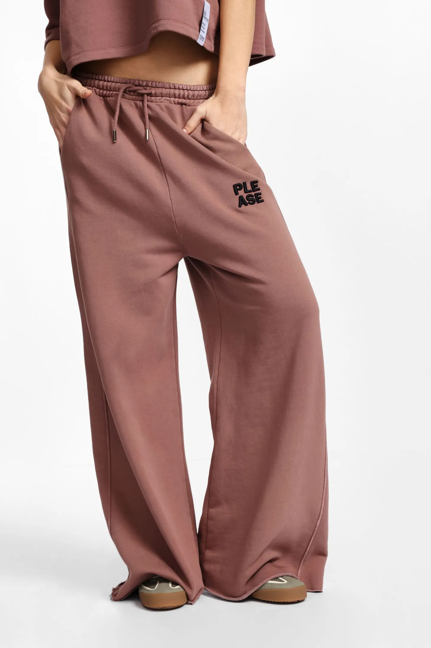Pantaloni jogging a gamba larga con coulisse