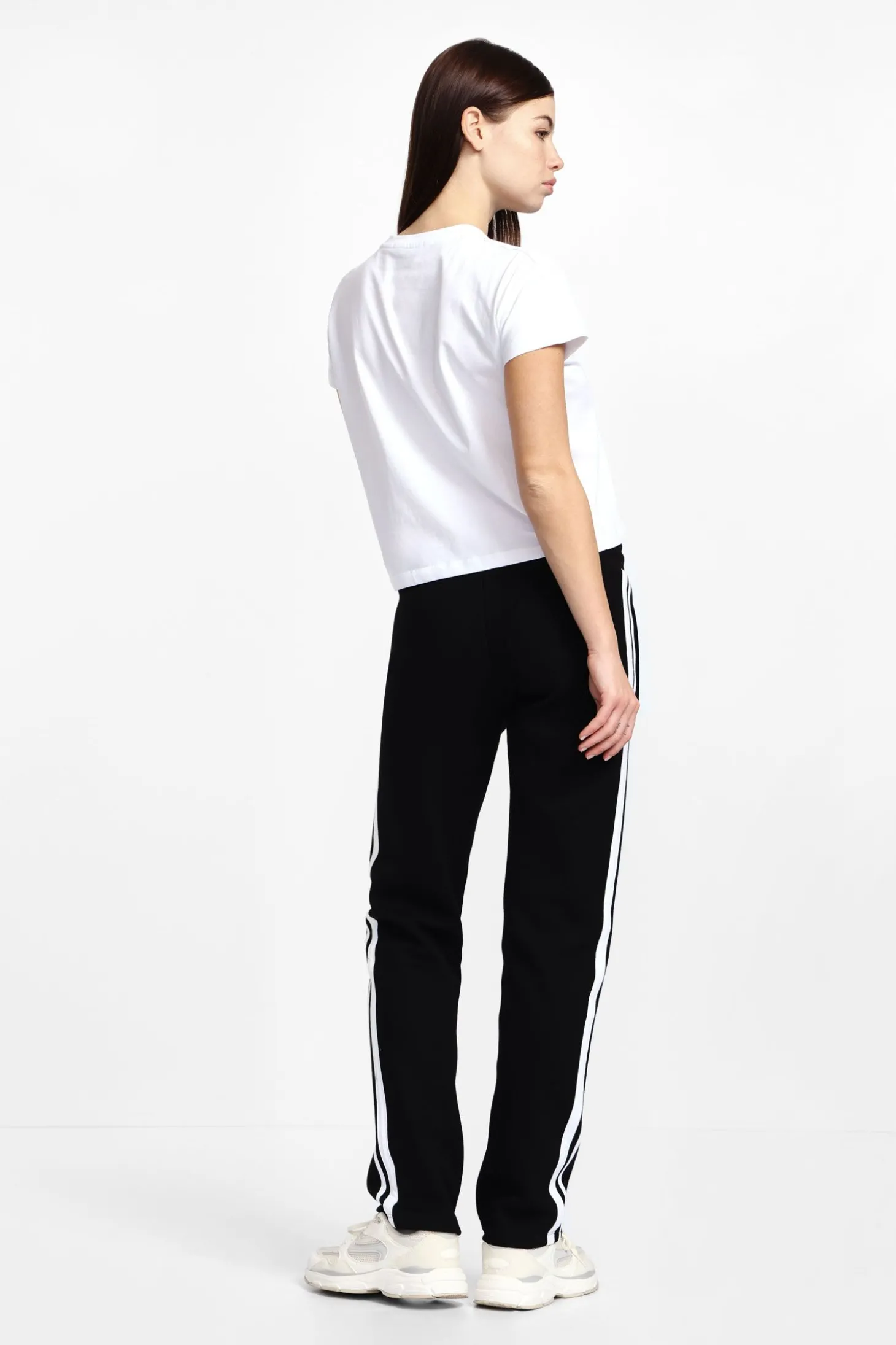 Pantaloni jogging con righe e coulisse