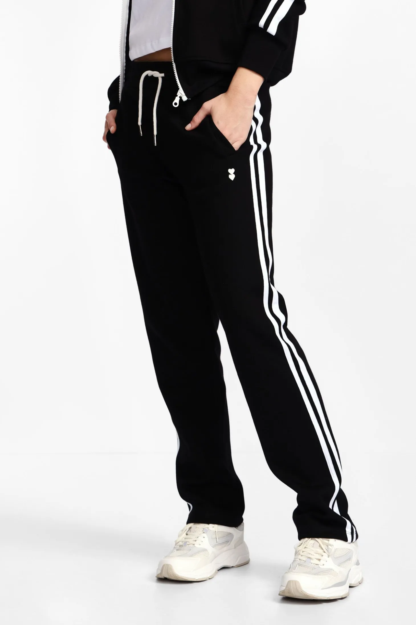 Pantaloni jogging con righe e coulisse
