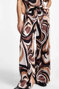 Pantaloni larghi stampa astratta e coulisse