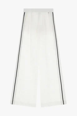 Pantaloni palazzo in pizzo con culotte