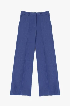 Pantaloni palazzo melange a vita alta