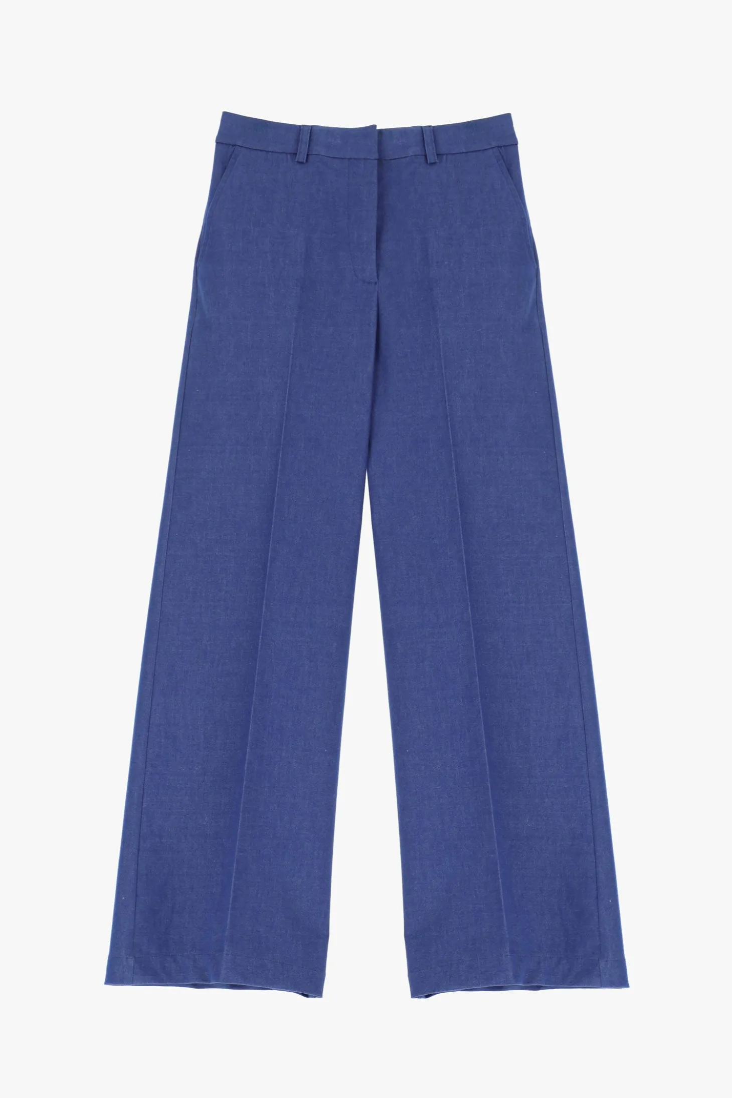 Pantaloni palazzo melange a vita alta