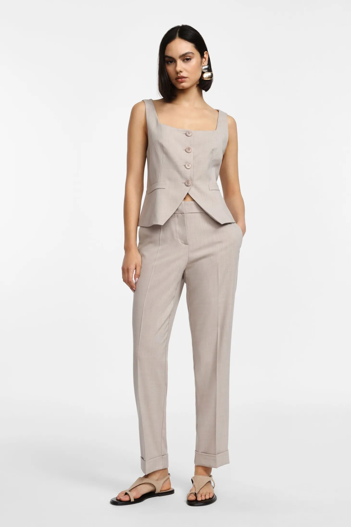 Pantaloni sartoriali a vita media