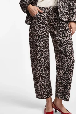 Pantaloni straight con stampa animalier