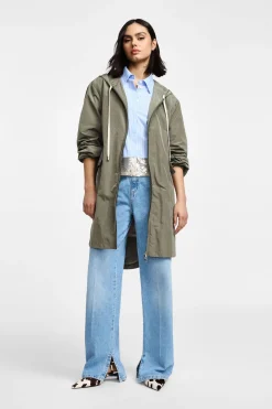 Parka con cappuccio e chiusura zip