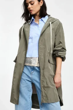 Parka con cappuccio e chiusura zip