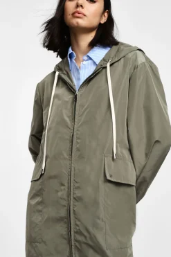 Parka con cappuccio e chiusura zip