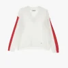 Pullover a righe con scollo a v