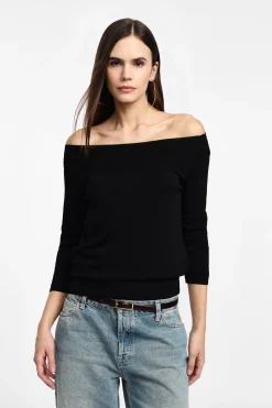 Pullover collo bardot e maniche 3/4