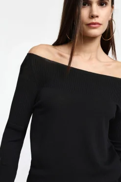 Pullover collo bardot e maniche 3/4