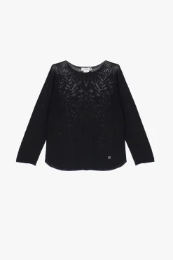 Pullover monocolour con scollo squadrato