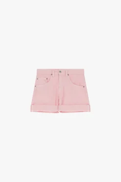 Shorts a tinta unita con risvolti