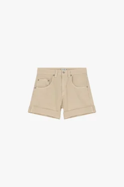 Shorts a tinta unita con risvolti