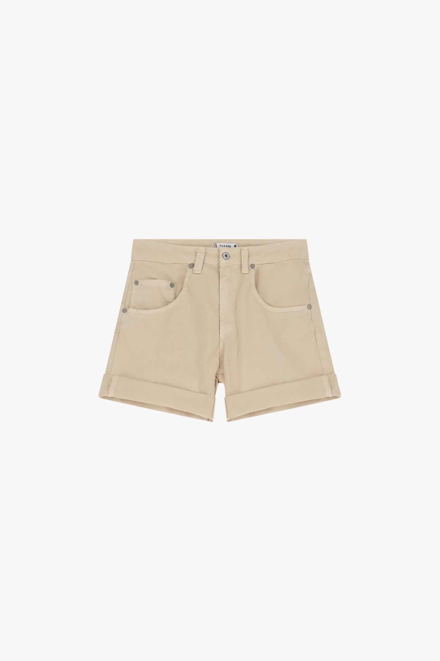 Shorts a tinta unita con risvolti
