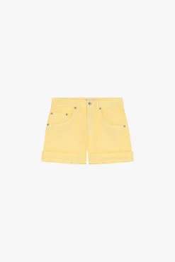 Shorts a tinta unita con risvolti