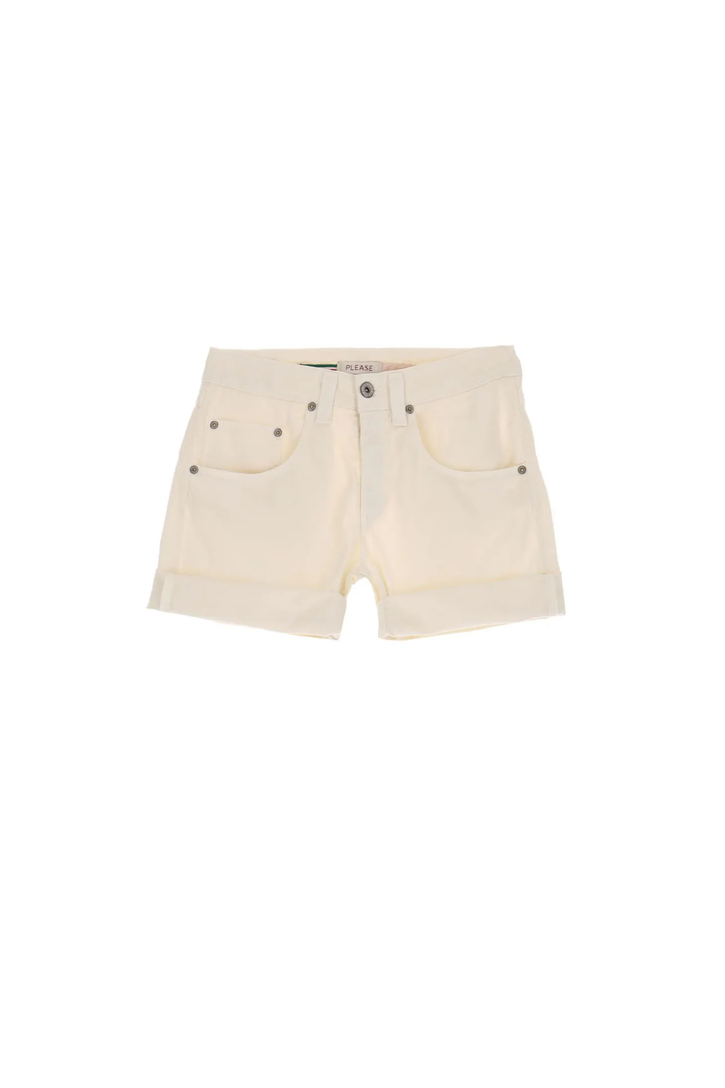 Shorts a tinta unita con risvolti