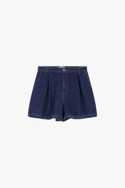 Shorts in denim vita alta con tasche