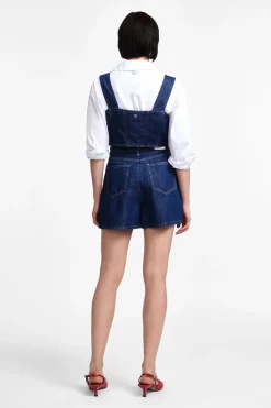 Shorts in denim vita alta con tasche