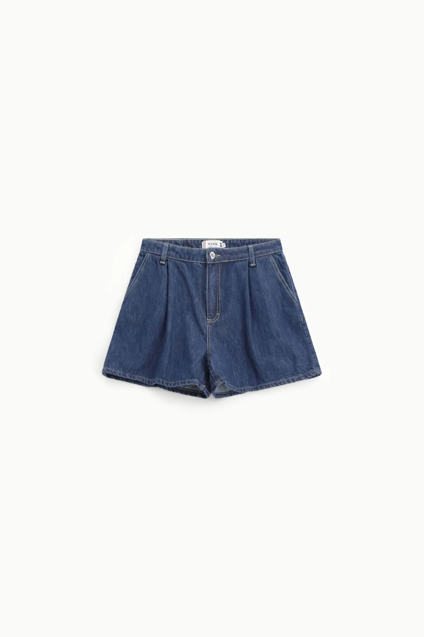 Shorts in denim vita alta con tasche