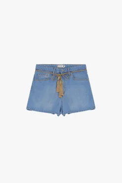 Shorts regulari con laccio e nappine