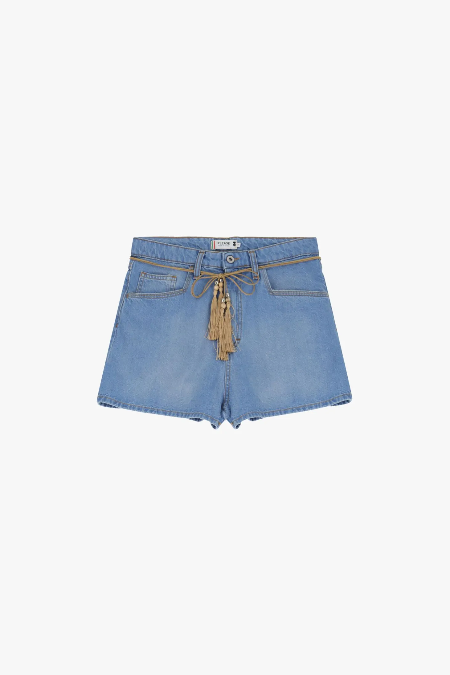 Shorts regulari con laccio e nappine