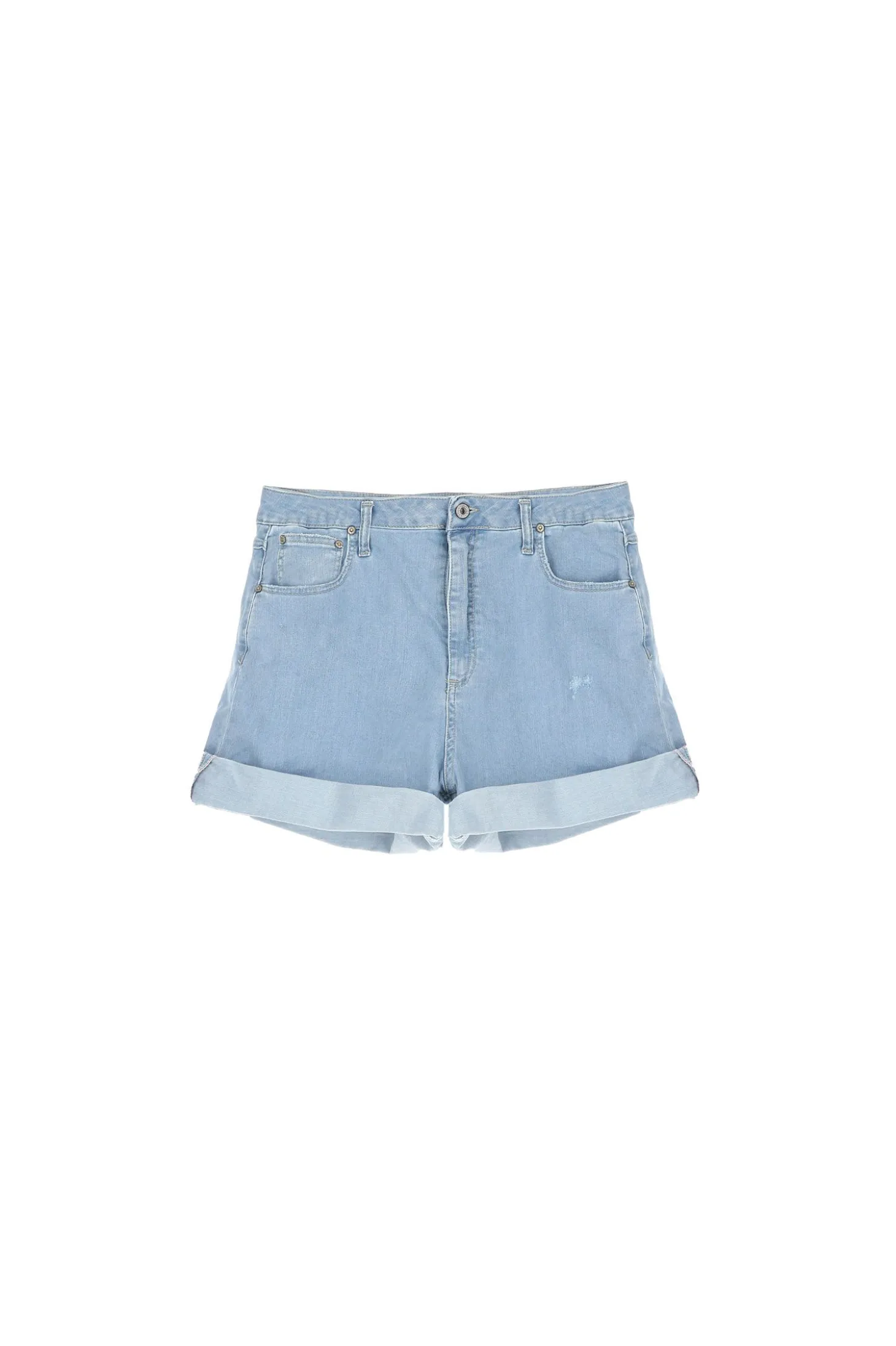 Shorts svasati in denim chiaro