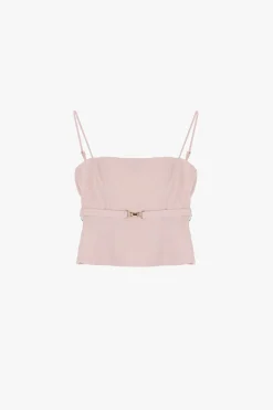 Top con cintura sottile e scollo dritto