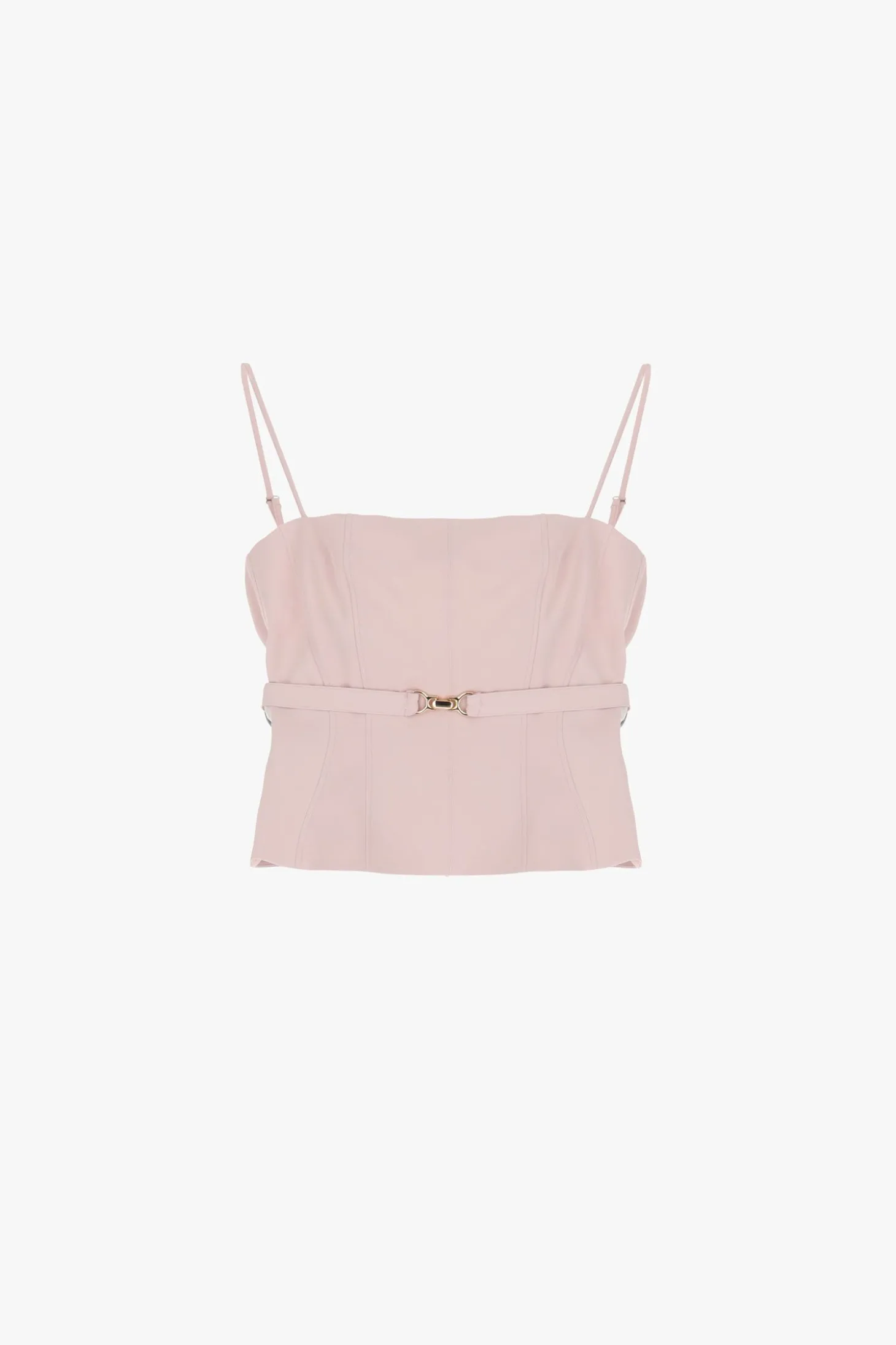 Top con cintura sottile e scollo dritto