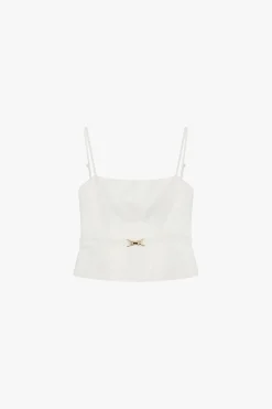 Top con cintura sottile e scollo dritto