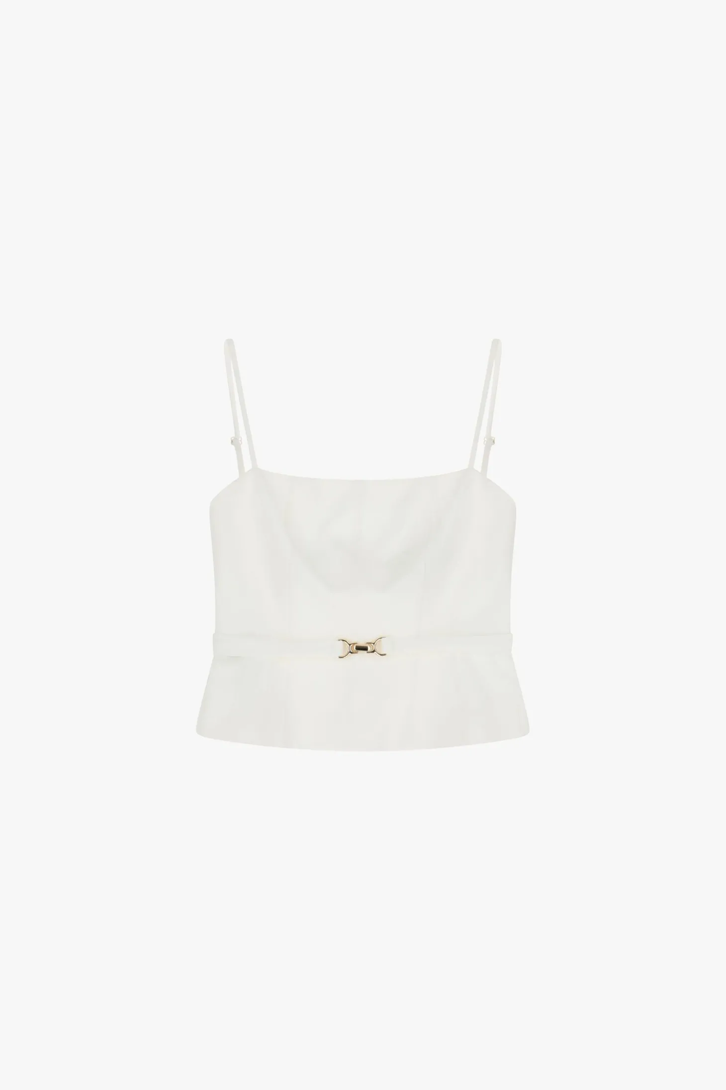 Top con cintura sottile e scollo dritto