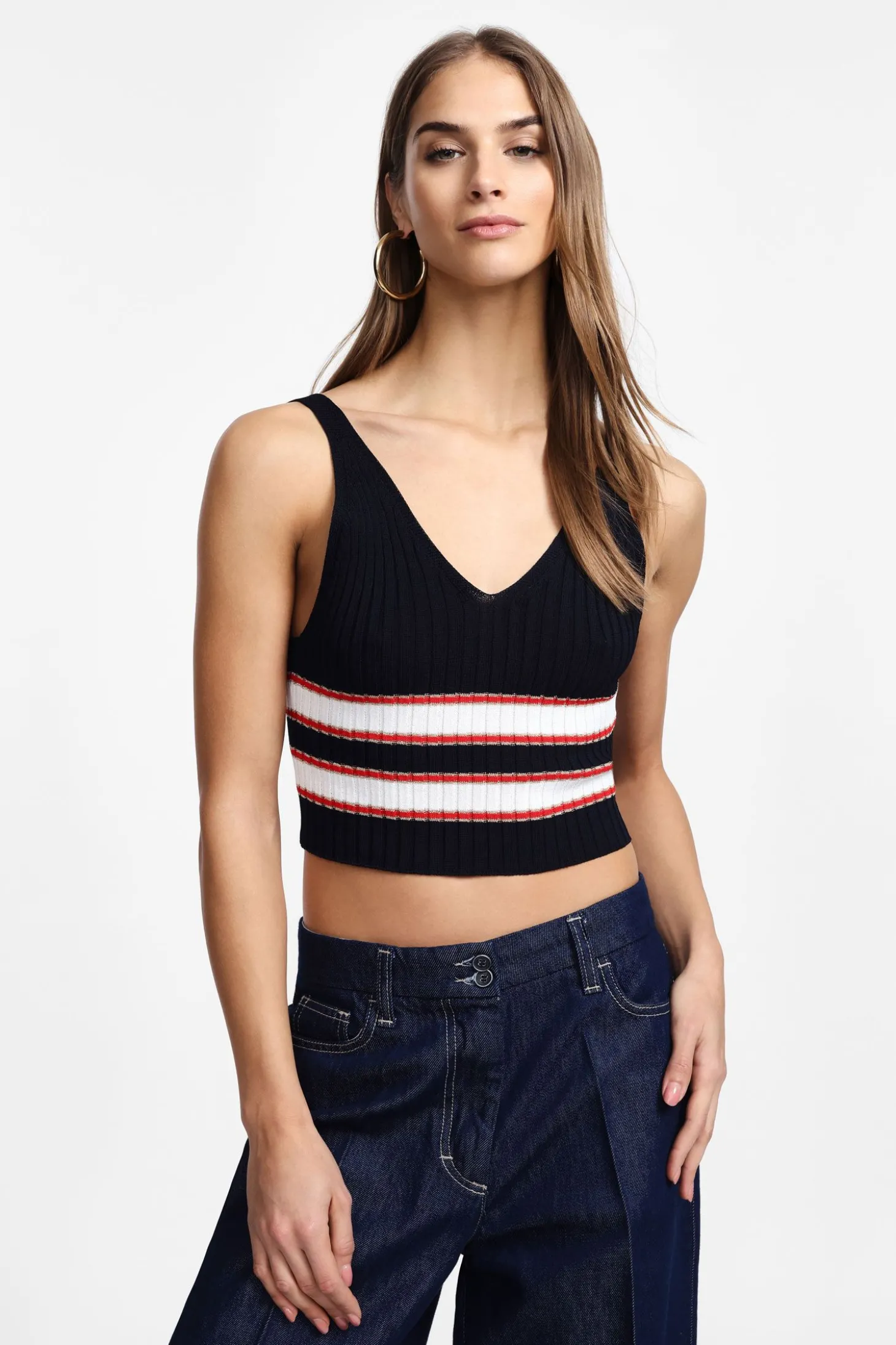 Top in maglia a righe