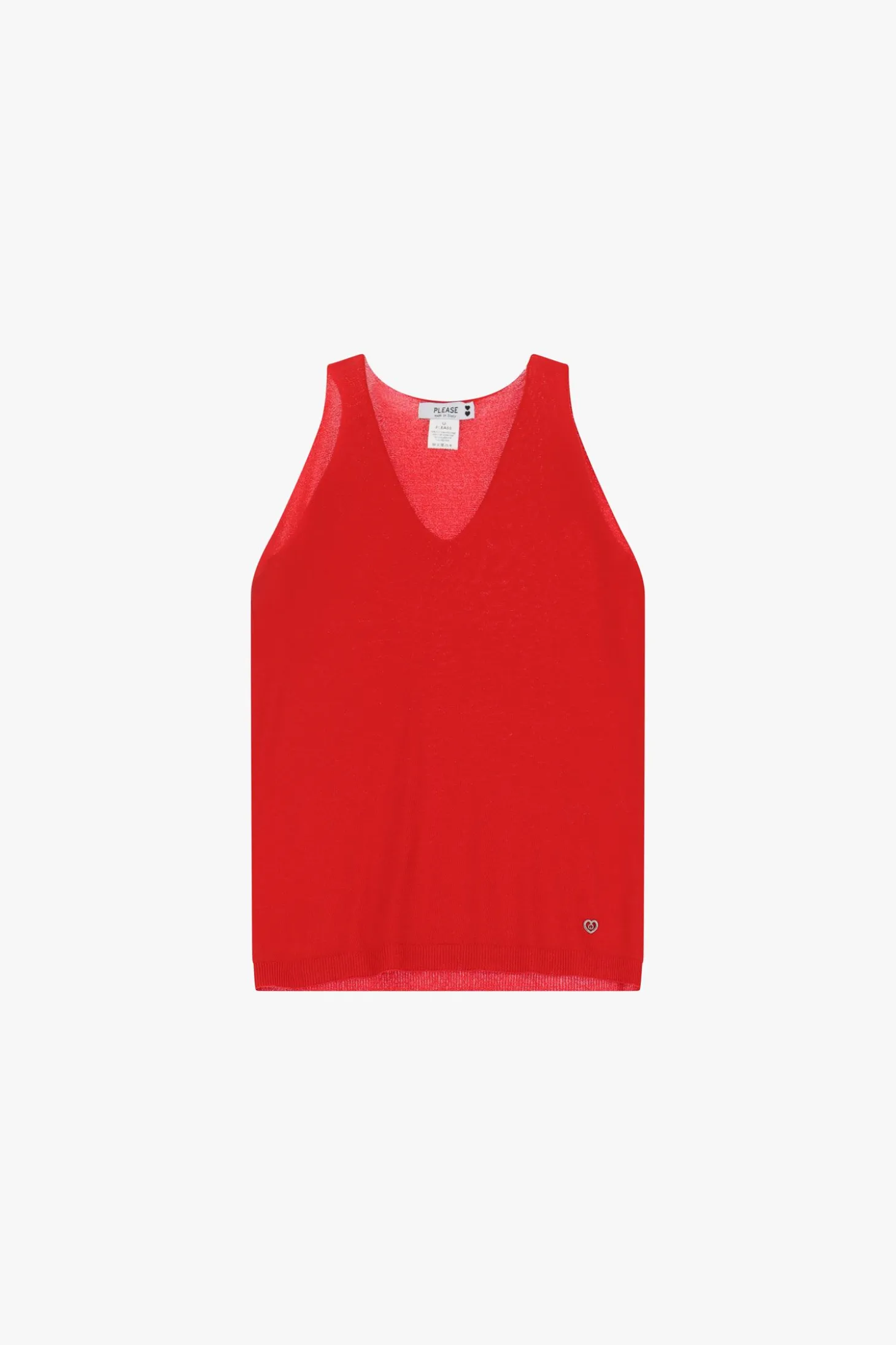 Top in maglina senza maniche scollo a v